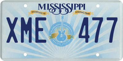 MS license plate XME477