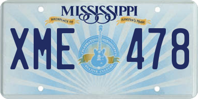 MS license plate XME478