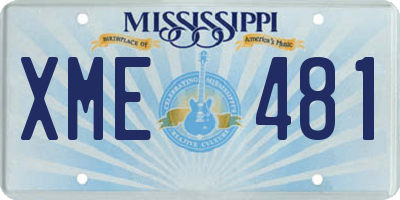 MS license plate XME481