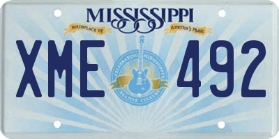 MS license plate XME492