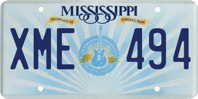 MS license plate XME494