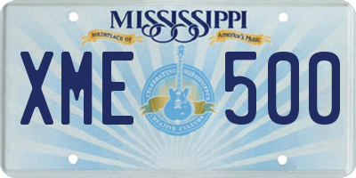 MS license plate XME500