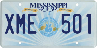 MS license plate XME501