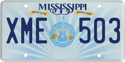 MS license plate XME503