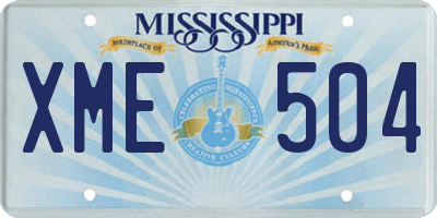 MS license plate XME504