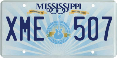 MS license plate XME507