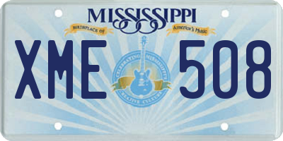 MS license plate XME508
