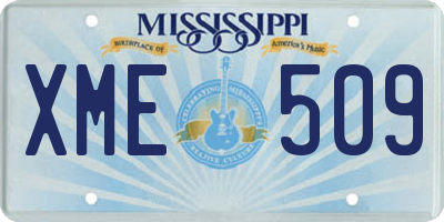 MS license plate XME509