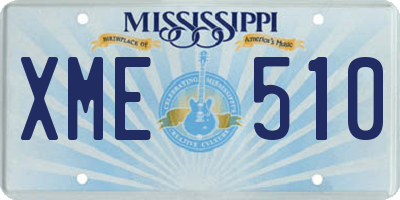 MS license plate XME510