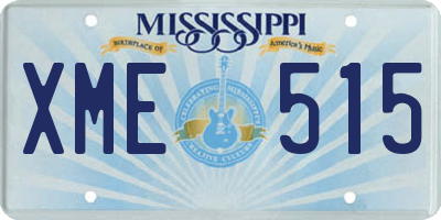 MS license plate XME515