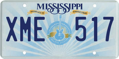 MS license plate XME517