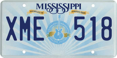 MS license plate XME518