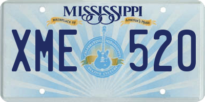 MS license plate XME520