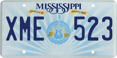 MS license plate XME523