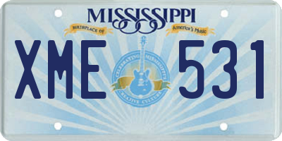 MS license plate XME531