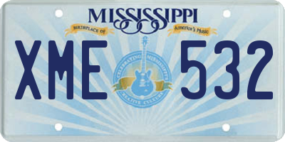 MS license plate XME532