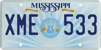 MS license plate XME533