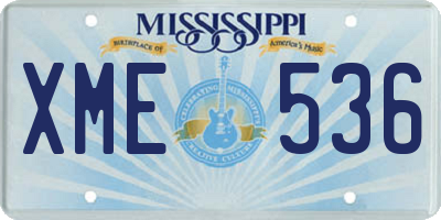 MS license plate XME536