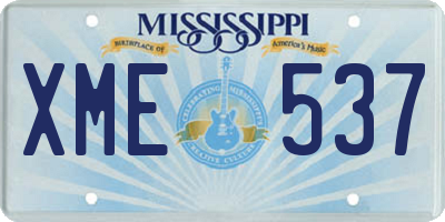 MS license plate XME537