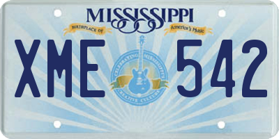 MS license plate XME542