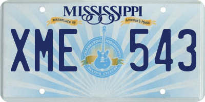 MS license plate XME543