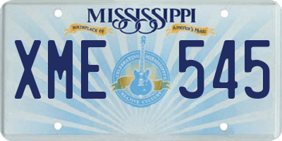 MS license plate XME545