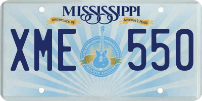 MS license plate XME550