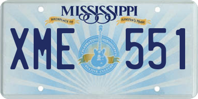 MS license plate XME551