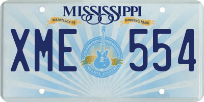 MS license plate XME554