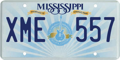 MS license plate XME557
