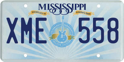 MS license plate XME558