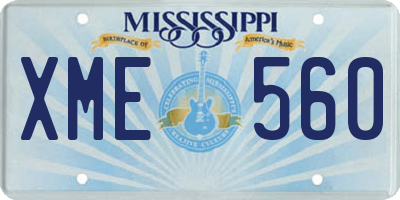 MS license plate XME560
