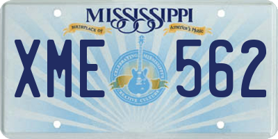 MS license plate XME562