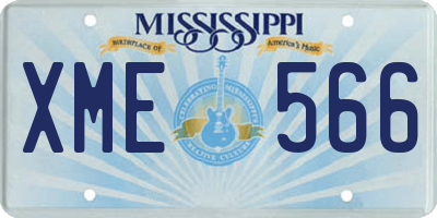 MS license plate XME566