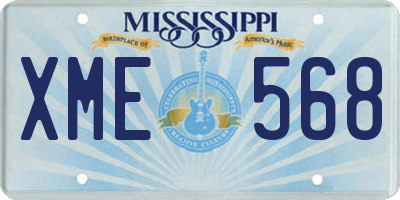 MS license plate XME568