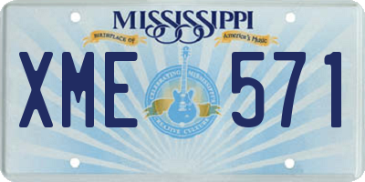 MS license plate XME571