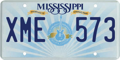 MS license plate XME573