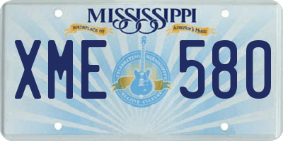 MS license plate XME580