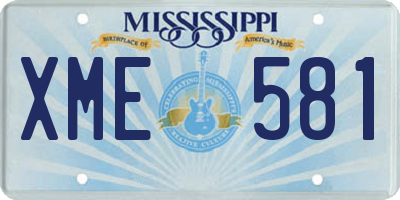 MS license plate XME581