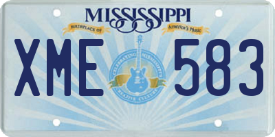 MS license plate XME583