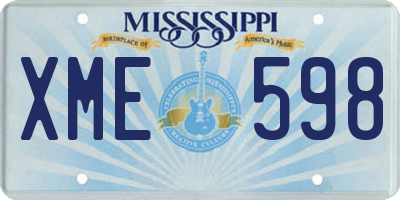 MS license plate XME598