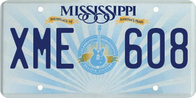 MS license plate XME608