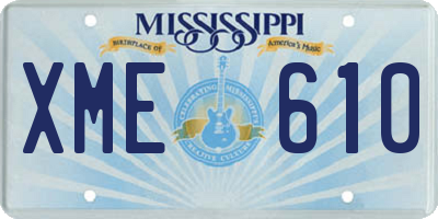 MS license plate XME610