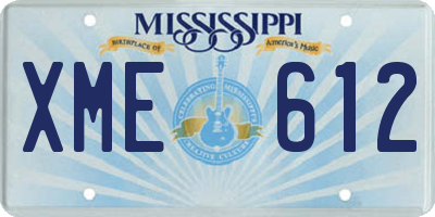 MS license plate XME612