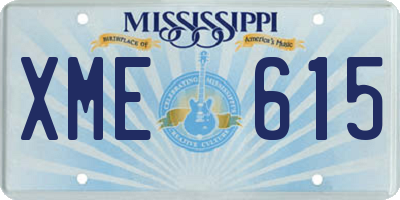 MS license plate XME615