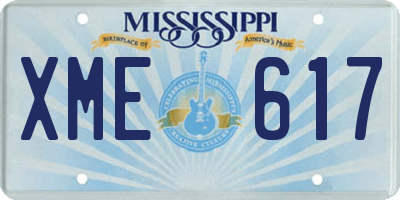 MS license plate XME617