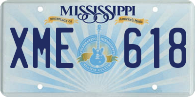MS license plate XME618