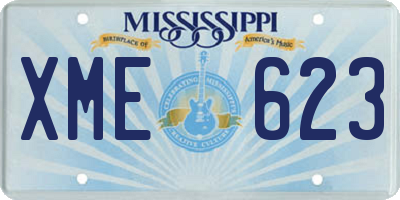 MS license plate XME623
