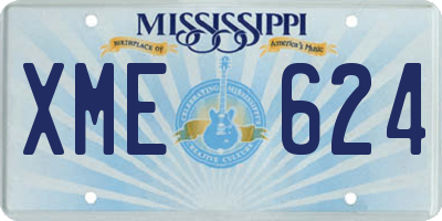 MS license plate XME624