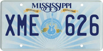 MS license plate XME626